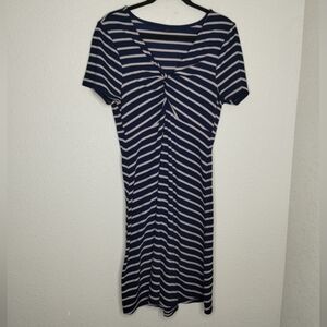 Torrid Mini Rib Knit Twist Front Skater Dress Stripe Women's Plus Size 0X